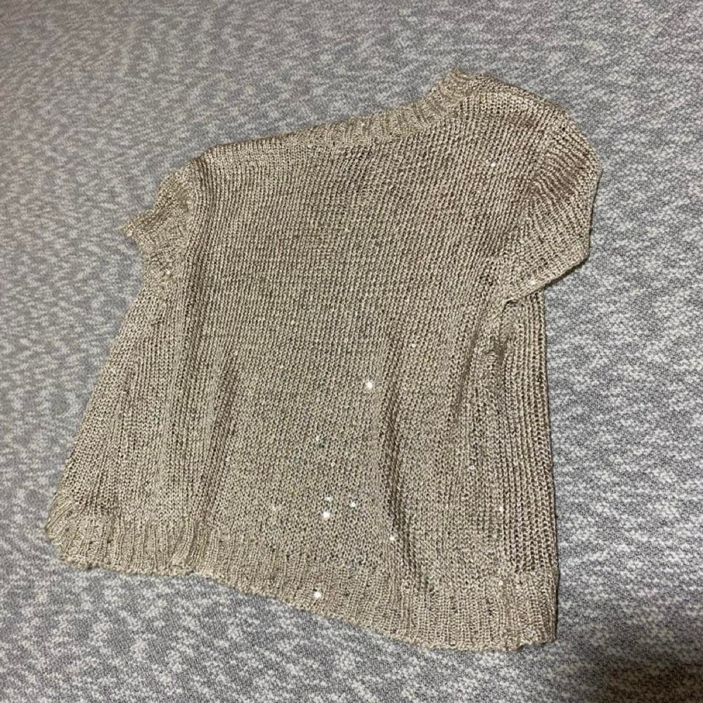 Gold sequin short cardigan with a boho vibe, size M. SKU-B133#boho - Picture 5 of 6
